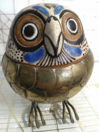 Brass Wimsey Figurine Bird Owl Fantasy Totem Talisman Hand Made Signed
