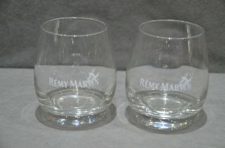 (2) Remy Martin Tumbler Glass Cognac Round Rocks Glasses 330ml 10cm Tall
