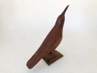 Vintage Hand Made Carved Wooden Bird Figurine Sculpture 7