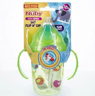 Baby Feeding - Nuby - 2 - Handle No - Spill Thin Flip - It W/360 Straw Cup 80309
