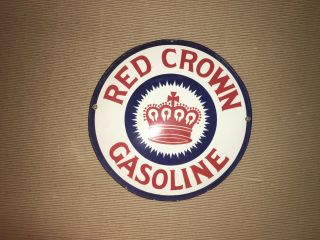 Porcelain Red Crown Enamel Sign 12 "