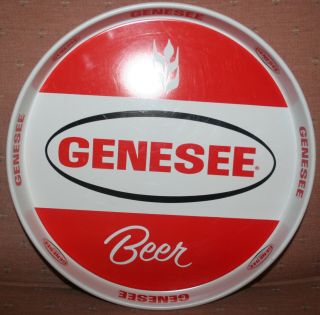 Vintage Genesee Beer Tray - 12 " - Red And White Color Scheme