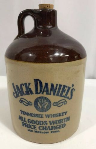 7 " Tall Jack Daniels Tennessee Whiskey Stoneware Crock Jug Usa Old No.  7