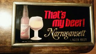 Vintage Narragansett Lager Beer Sign That 