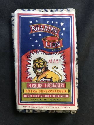 Roaring Lion Firecracker Label - 1 5/8 16s - Macau