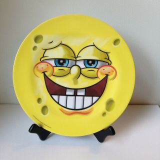 Zak Designs Spongebob Dinner Plate Plastic Melamine Yellow Face 2012 Nickelodeon