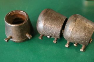 3 Vintage Cast Iron O.  M.  Franklin Serum Co.  Denver Bull Cow Horn Weights 4