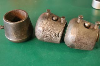 3 Vintage Cast Iron O.  M.  Franklin Serum Co.  Denver Bull Cow Horn Weights 5