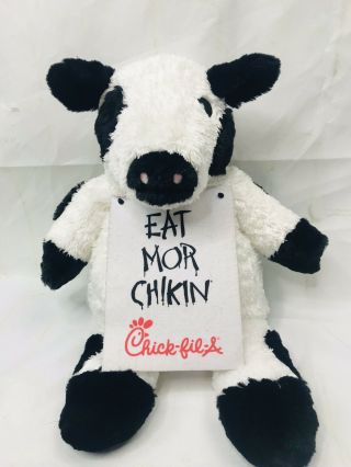 Chick Fil A Large Eat Mor Chikin Cow Plush 20  Floppy Black And White Plushie