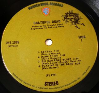 LP Grateful Dead Self - Titled - 1971 1st Press 2WS 1935 VG/VG, 5