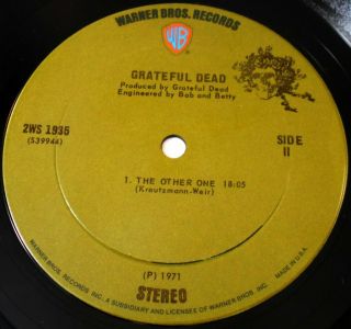 LP Grateful Dead Self - Titled - 1971 1st Press 2WS 1935 VG/VG, 6