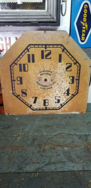 Antique Neon Products,  Inc.  Clock Face From Tombstone Style Menu Board Dial Lima