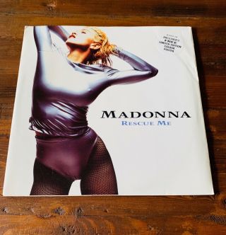 Madonna Rescue Me 12 Vinyl Record Uk Single With Poster |