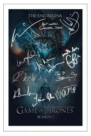 Season 7 Cast Game Of Thrones Signed Photo Print Autograph