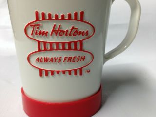 Vintage Tim Hortons Red and White Travel Mug with Lid & Base 2