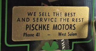 Vintage Pischke Motors Advertising Thermometer/Mirror West Salem WI ca1951 LQQK 2