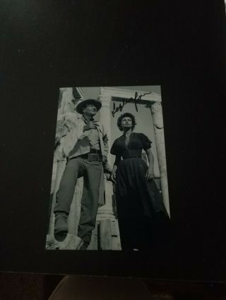 Sophia Loren Hand Signed Photo With The Great John Wayne.  Comes With