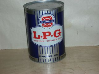 L.  P.  G.  Liquefied Petroleum Gas 1 Quart Oil Can Mettle Empty B3