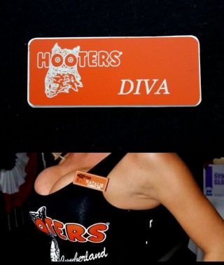 Hooters Girl Uniform Diva Name Tag Halloween Costume Pin Badge Accessory
