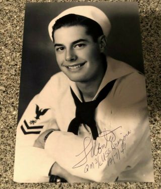 Louis Conter Signed 4x6 Photo Wwii Uss Arizona Pearl Harbor Survivor W/