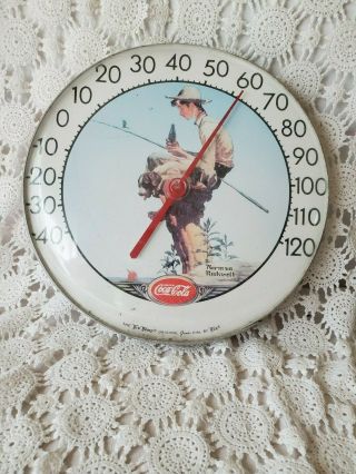 Vintage Coca - Cola Norman Rockwell Thermometer,  Tru - Temp