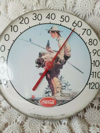 Vintage Coca - Cola Norman Rockwell Thermometer,  Tru - Temp 2