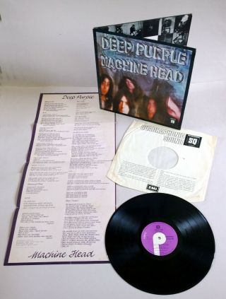 Deep Purple Machine Head 1972 Uk 1st Press Quadraphonic Lp G/f,  Poster Rare Ex