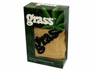 Grass Card Game Adults In Serious Negotiation Fun With Bag Marijuana Bar Gift