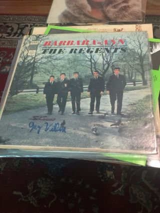 The Regents Barbara Ann Signed Album Cover With Record