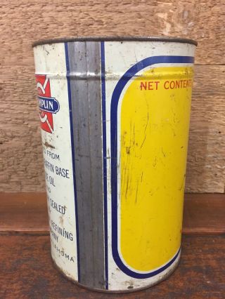 Vintage CHAMPLIN HI V I Motor Oil 5 Quart Metal Oil Can - Enid Oklahoma 4