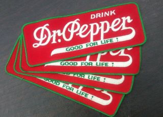 Vintage Dr.  Pepper Patches (4) 11 " X 4 "