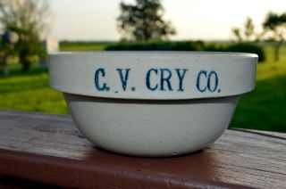 Cherry Valley Creamery Bowl Western Red Wing Stoneware Illinois