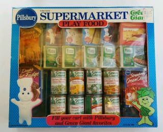 Vtg Pillsbury Green Giant Supermarket Play Food Set 1994 Sky Foods