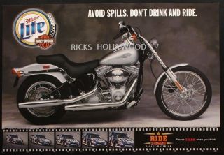 2001 Miller Lite Beer Harley Davidson Store Promo 4 Man Cave