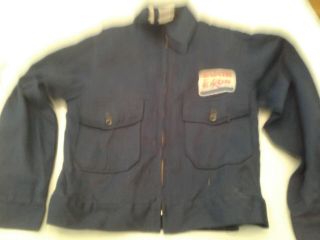 Vintage Exxon Gas Station Jacket Size 38 Poly Cotton Twill