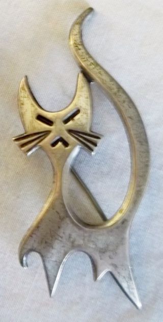 Rare,  Vintage B Beau Sterling Silver Snooty Siamese Cat Pin Brooch Beaucraft Inc