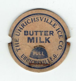 Ohio Oh O Milk Bottle Uhrichsville Ice Co.  Dairy O Oh Ohio Buttermilk