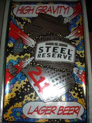 Rare High Gravity Steel Reserve 211 Lager Beer Foil Poster Frank Kozik