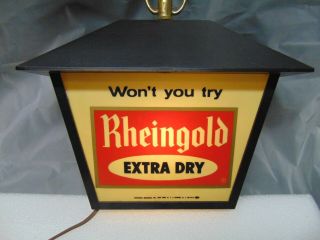 Vintage Rheingold Extra Dry Beer Light Up Display Sign Shape House 11 " X 10 " Usa