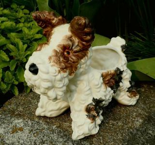 The Cutest Vintage Wire Fox Terrier Puppy Dog Figurine Planter Fab Detail 1222