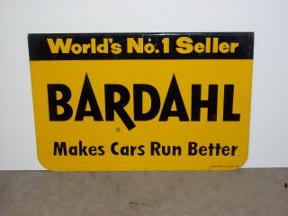 Vintage Bardahl Gas & Oil Sign / Rack Topper - Made By Stout Sign Co.