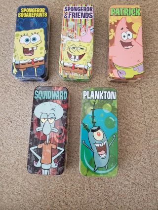 Complete Set Spongebob Squarepants 2004 Burger King Watches In Tin Boxes