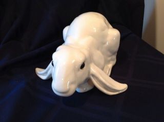 Vintage White Ceramic Lop Ear Bunny Rabbit Figurine