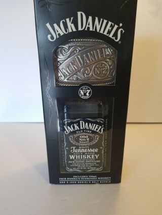 Jack Daniels Bottle And Belt Buckle Gift Set (empty Bottle)