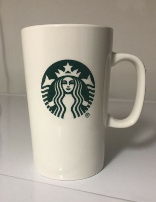 Starbucks 16fl Oz Tall Mug/ Cup Ceramic White Classic Logo Coffee Tea