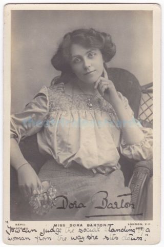 Stage Actress Dora Barton.  Signed Postcard