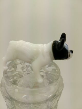 French Bulldog Dog Handmade Blown Art Glass Figurine Miniature Russia