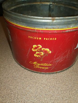 Vintage Tin Folgers Coffee Can 1 lb advertising collectible 2