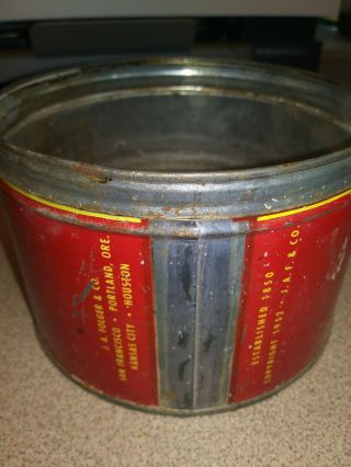 Vintage Tin Folgers Coffee Can 1 lb advertising collectible 4