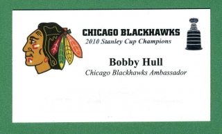 Bobby Hull Nhl Hockey Hall Of Fame Hof Signed Business Card R0057